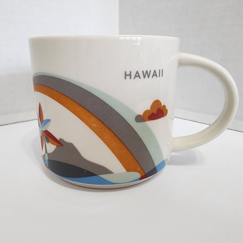 Starbucks You Are Here Hawaii Mug 2016 Blue Interior Ceramic